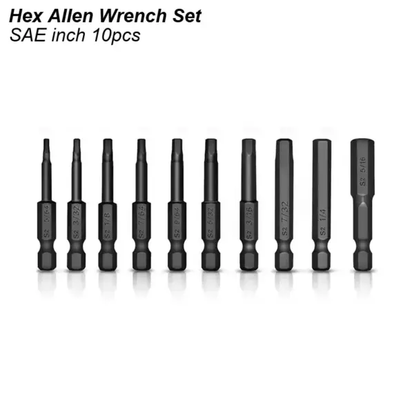Hex Head Allen Wrench Drill Bit Set 1/4in - Image 9