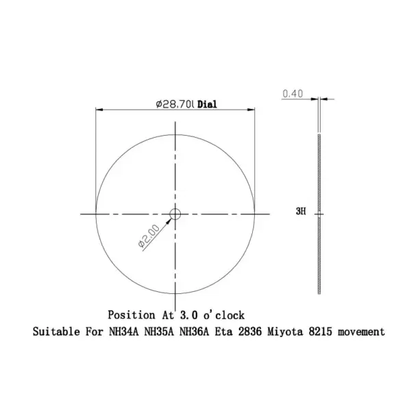 Luminous 28.7mm Watch Dial for Seiko Movements - Image 3