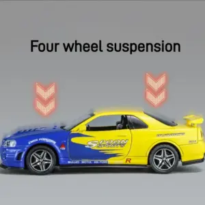 1:32 Nissan Skyline GTR R34 Diecast Model Car 15 S801d20a11f334b67815841bb2eed3b9f8