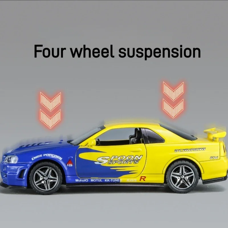 1:32 Nissan Skyline GTR R34 Diecast Model Car 3 1:32 Nissan Skyline GTR R34 Diecast Model Car - Image 3