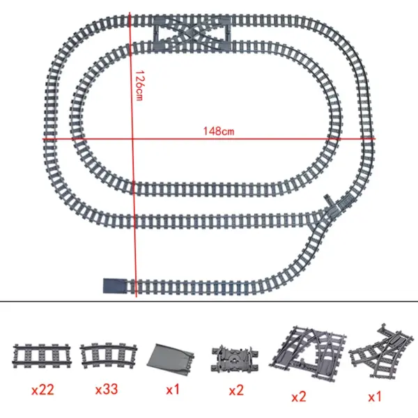 Flexible Building Block Train Tracks Set - Image 14