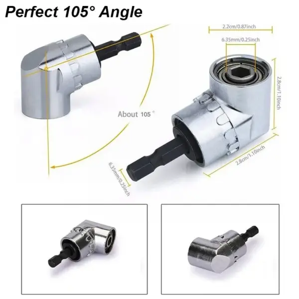 Angle Drill Attachment 105 Degree Hex Adapter - Image 4