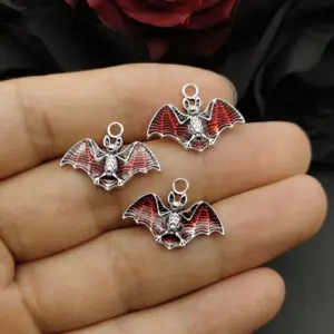 10pcs Vampire Bat Charms for DIY Jewelry