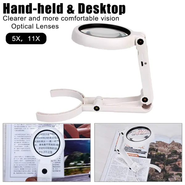 8 LED Foldable Magnifying Lamp with 5X/11X Lens - Image 2