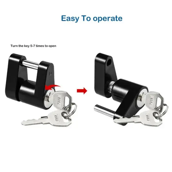 Zinc Alloy Trailer Hitch Coupler Lock 1pc - Image 3
