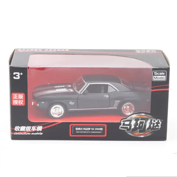 1:36 Vintage Black Camaro SS Diecast Model Car - Image 7