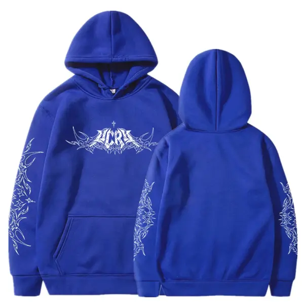 Men's Y2K Dark Tribal Graphic Hoodie - Image 7