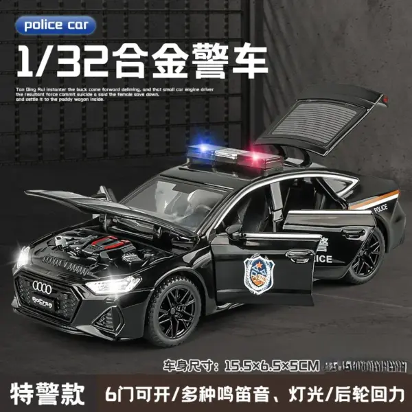 1:32 AUDI RS7 Police Car Diecast Model - Image 8