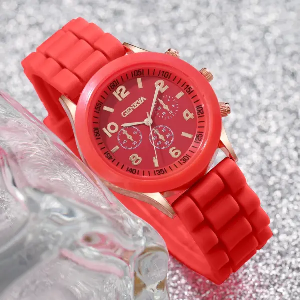 3PC Women Silicone Quartz Watch Set V248 - Image 5