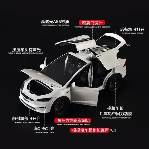 1:24 Tesla Model X Diecast Alloy Car Model - Image 2