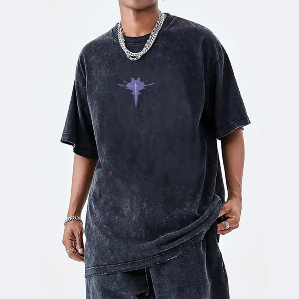 Vintage Washed Cotton Anime Graphic T-Shirt - Image 6