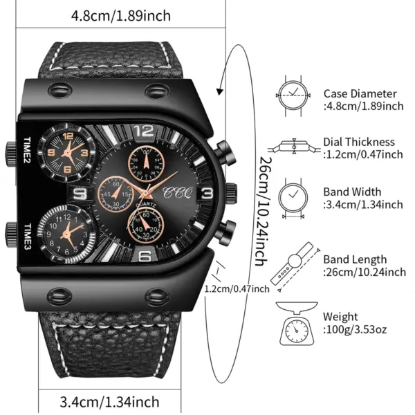 Yolako Men's Quartz Watch with Leather Strap - Image 6