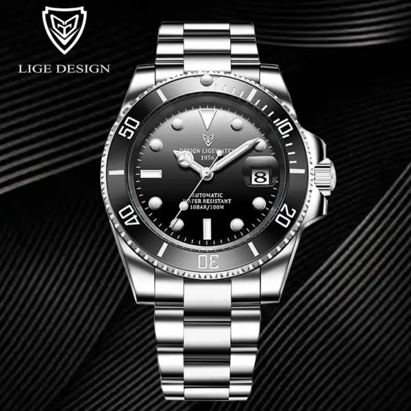 LIGE Men's Automatic Mechanical Wristwatch - Image 3