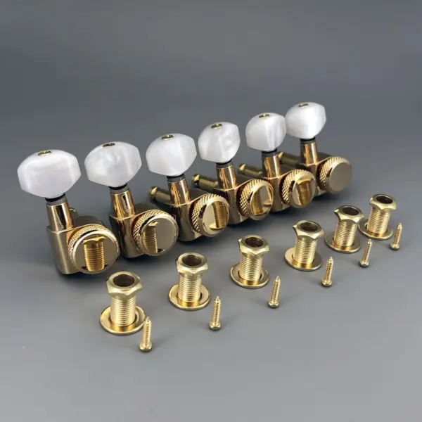 Gold Locking Guitar Machine Heads with Pearl Buttons - Image 2