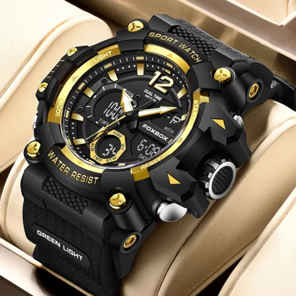 Foxbox Men's Sports Quartz Watch with LED Display - Image 9