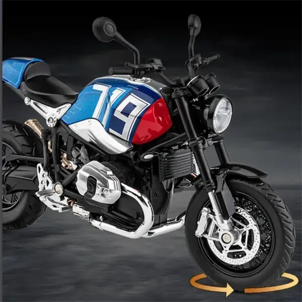 1:12 BMW Retro Alloy Motorcycle Model Toy - Image 2