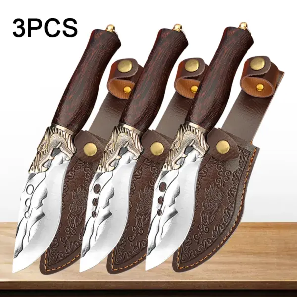 Handmade Kitchen Knives Set with Sheath - Image 8