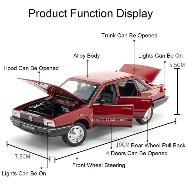 1:24 Santana Diecast Model Car with Sound - Image 2