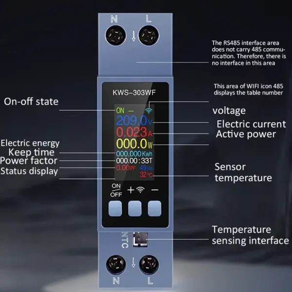 8-in-1 Din Rail Voltage and Current Meter - Image 3