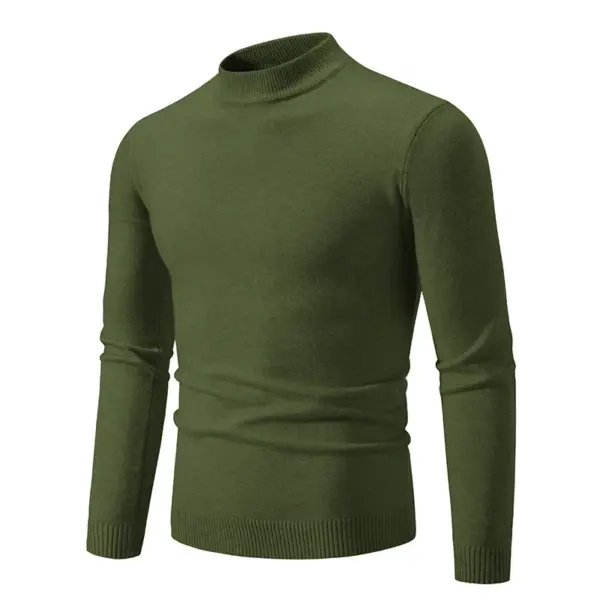 Men's Mock Neck Casual Autumn Sweater - Image 9