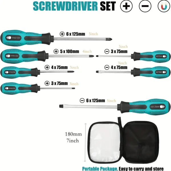 Magnetic Screwdriver Set with 5 Flat, 4 Phillips Tips - Image 4