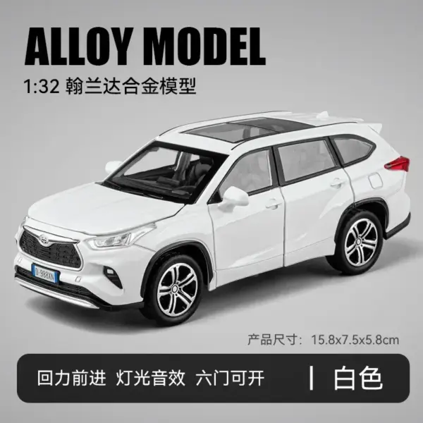 1:32 Toyota Highlander Diecast Model Car - Image 7