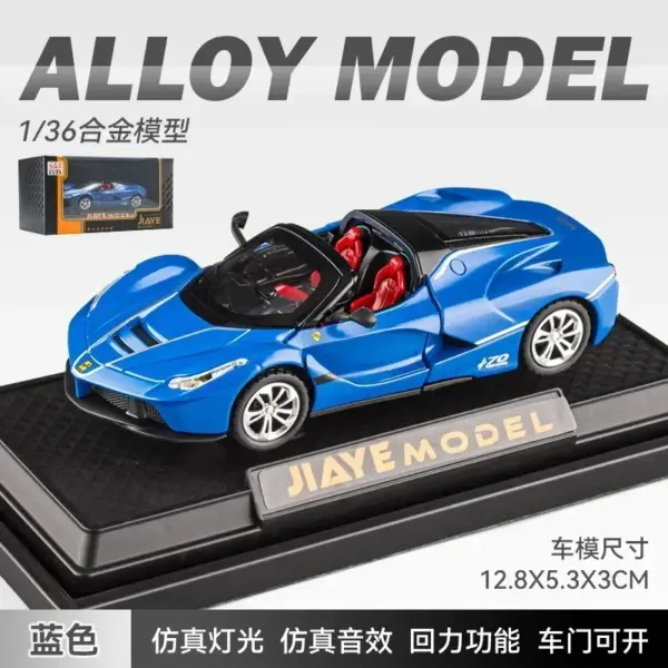 1:36 Ferrari Laferrari Convertible Toy Car - Image 12