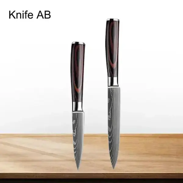 Professional Japanese Chef Knife Set with Wood Handle - Image 8