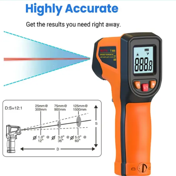 Infrared Thermometer -50 to 600°C Handheld Pyrometer