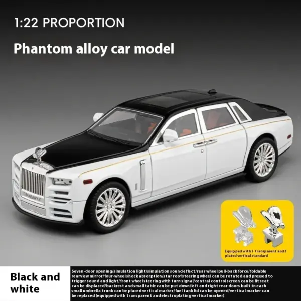 1:22 Rolls Royce Phantom Diecast Model Car - Image 8