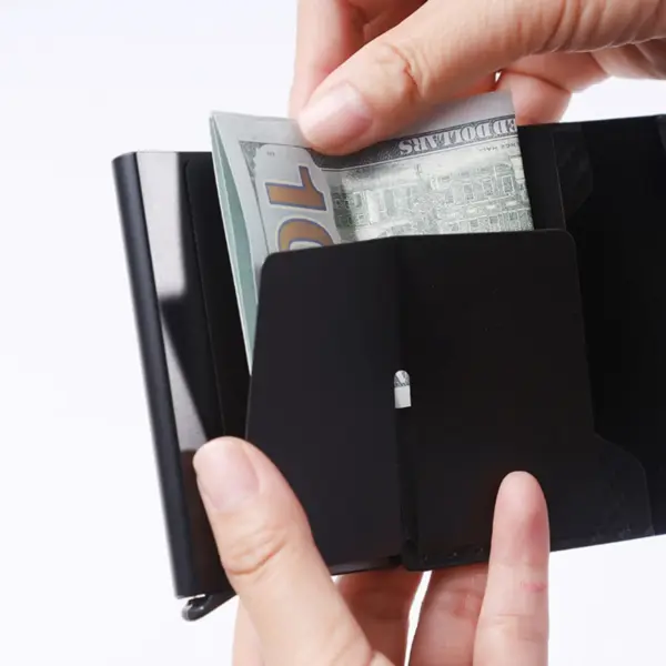 Men's Black RFID Wallet Card Holder