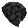 Skull Pattern Slouchy Beanie Hat for Adults