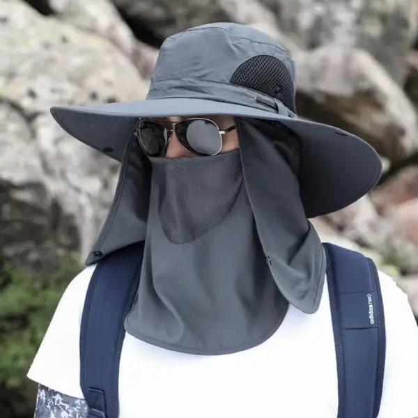 Men's Breathable Sun Protection Bucket Hat - Image 4