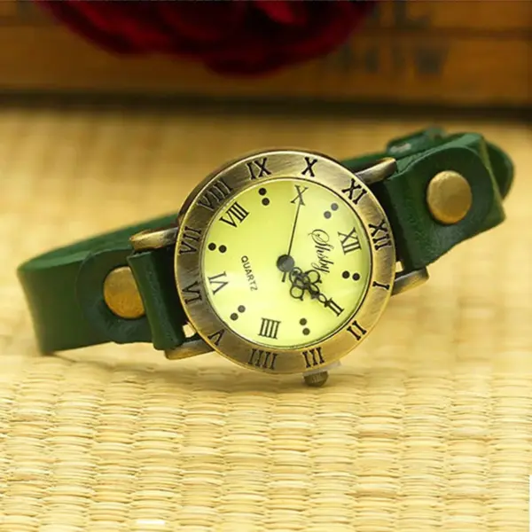 Vintage Cow Leather Strap Watch for Women - Image 3