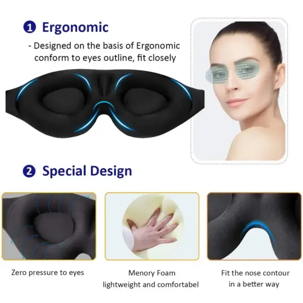 3D Contoured Eye Mask for Sleep - Image 2