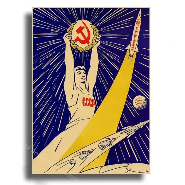 Soviet Space Rocket Vintage Poster Prints - Image 35