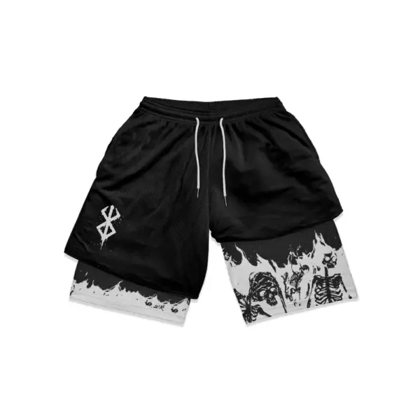 Men's Anime Print 2-in-1 Performance Shorts - Image 4