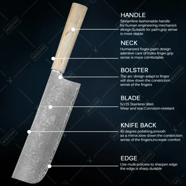 Damascus Steel Chef Knife for Versatile Cooking - Image 2