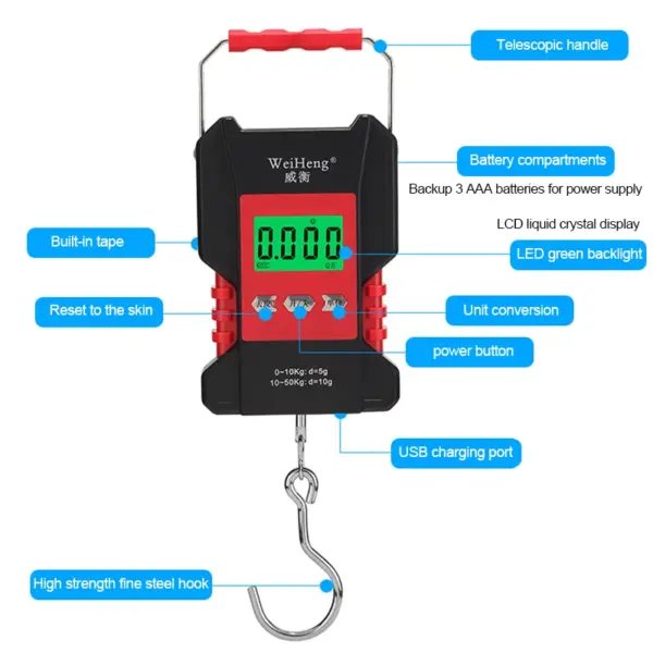 50kg Waterproof Digital Hanging Hook Scale - Image 4