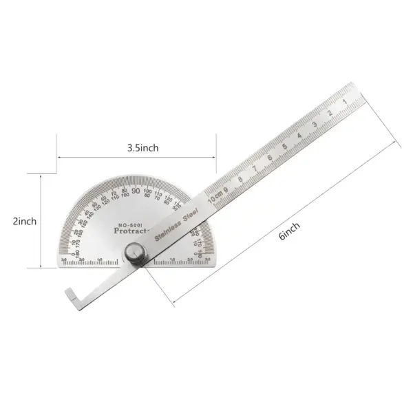 Stainless Steel Round Head Protractor Gauge - Image 5