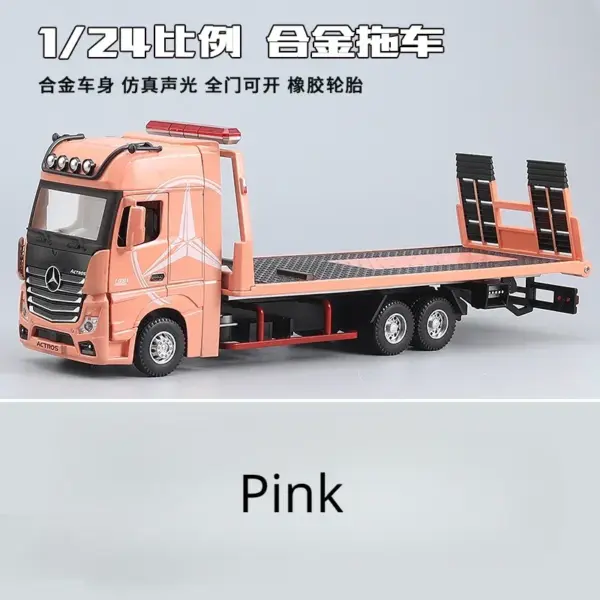 1:24 Scale Mercedes Benz Flatbed Truck Model - Image 12