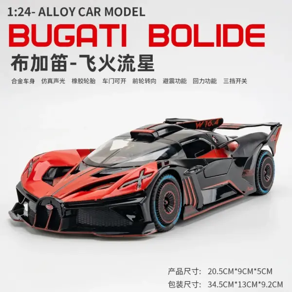 1:24 Diecast Bugatti Bolide Model Car Toy - Image 7