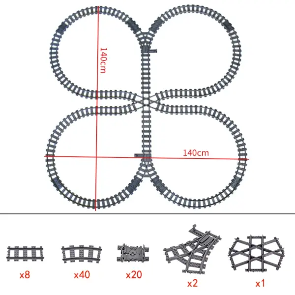 Flexible Building Block Train Tracks Set - Image 38