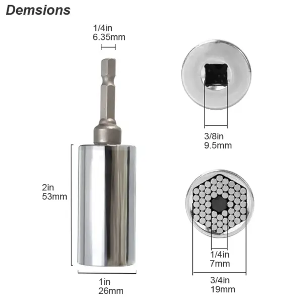 Universal Socket Wrench Set with Power Drill Adapter - Image 2