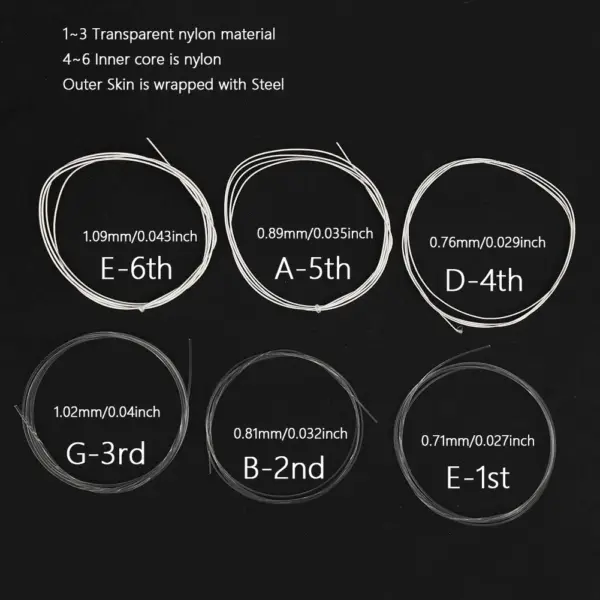6pcs Classical Guitar Strings Set Metal-Nylon - Image 2