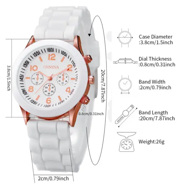 3PC Women Silicone Quartz Watch Set V248 - Image 6