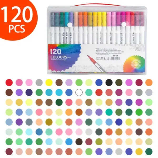 120 Color Dual Tip Brush Marker Set - Image 12