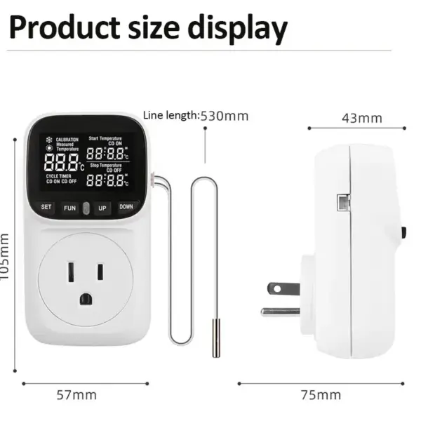 Digital Thermostat Temperature Controller Socket - Image 5