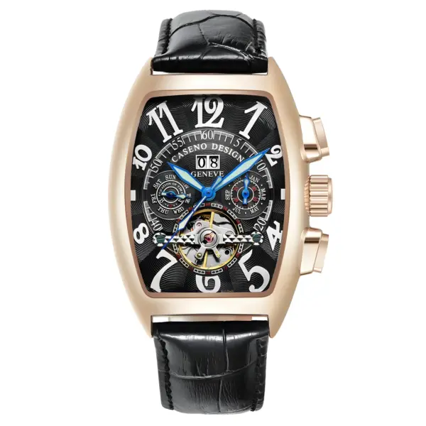 Tonneau Case Mechanical Tourbillon Wristwatch - Image 7