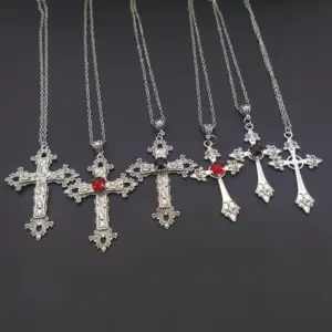 Gothic Punk Cross Drill Pendant Necklace 13 S8cc47ade5f3a4d6bb8d398d182dc4e471
